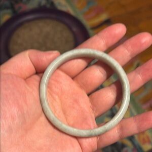 Light greyish white jade Bangle Bracelet